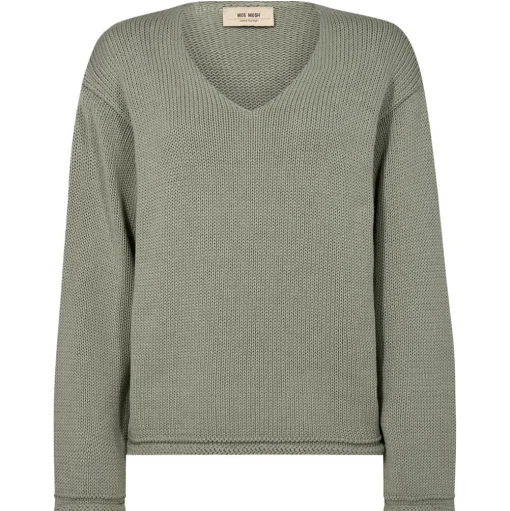 MOS MOSH Bine LS V-neck Knit Shadow