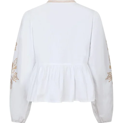 NEO NOIR Ginia Emb Blouse Off White