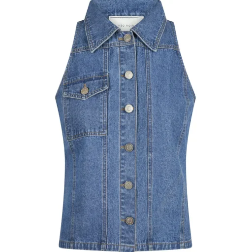 NEO NOIR Sylvie Denim Top Blue