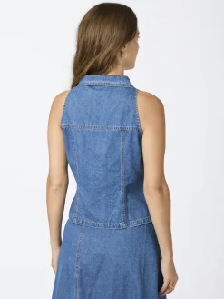 NEO NOIR Sylvie Denim Top Blue