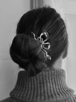 PICO COPENHAGEN Petit Metallic Bow (guld/sølv)
