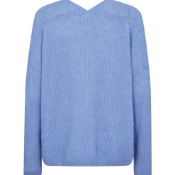 MOS MOSH Thora V-neck Knit Hydrangea