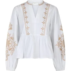 NEO NOIR Ginia Emb Blouse Off White