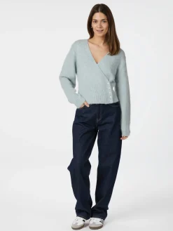 NEO NOIR Kilua Fluffy Wrap Knit Blouse