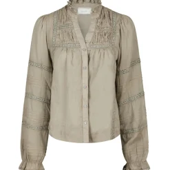 NEO NOIR Lyla S Voile Blouse Smoke Green