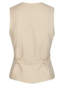 NEO NOIR Samara Melange Waistcoat Beige